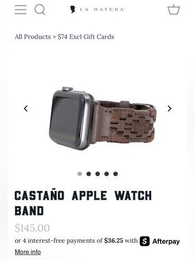 La Matera Castaño Brown Leather Apple Watch Band